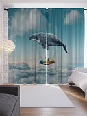 Купить Шторы JoyArty с фотопечатью Китовый самолет из сатена, 290х265 см по низкой цене