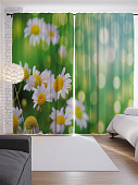 Купить Шторы JoyArty с фотопечатью Милые ромашки из сатена, 290х265 см по низкой цене