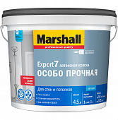 Купить Краска Marshall Export-7 база BW для стен и потолков матовая 4,5 л по низкой цене