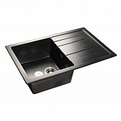 Купить Мойка GranFest Quadro GF-Q780L кухонная композитная черная 764х495 мм по низкой цене