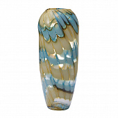 Купить Ваза Garda Decor HJ6037-36-F51 стеклянная бело-синяя H36D14 по низкой цене