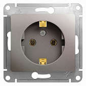 Купить Розетка Schneider Electric Glossa GSL001243 одноместная с заземлением платина по низкой цене