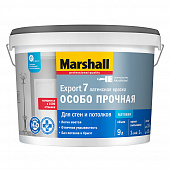 Купить Краска моющаяся латексная матовая Marshall Export-7 белая 9 л по низкой цене