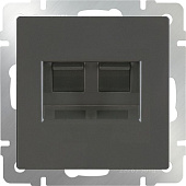 Купить Розетка Werkel WL07-RJ11+RJ45 телефонно-компьютерная серо-коричневый по низкой цене
