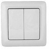 Купить Выключатель Schneider Electric Прима VS5U-218-B двухклавишный белый по низкой цене