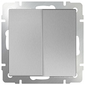 Купить Выключатель Werkel WL06-SW-2G-2W двухклавишный проходной серебряный по низкой цене