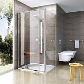 Купить Стенка Ravak Pivot PPS-90 Transparent душевая блестящая по низкой цене