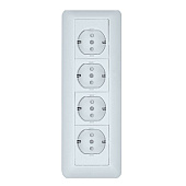 Купить Розетка Schneider Electric Прима RA16-411M-B четырехместная белая по низкой цене