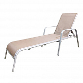 Купить Шезлонг металлический 193x66x50 см с текстиленом по низкой цене