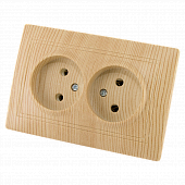 Купить Розетка TDM Electric ТАЙМЫР SQ1814-0213 ЭКО в рамку с/у, 2 гнезда, б/з, 10 А, 230 В, IP20, сосна по низкой цене
