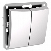 Купить Выключатель Schneider Electric Дуэт WDE000151 двухклавишный белый по низкой цене