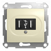 Купить Розетка USB Schneider Electric Глосса без рамки бежевая по низкой цене
