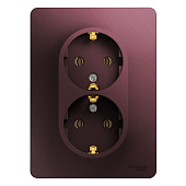 Купить Розетка Schneider Electric Glossa GSL001124 двухместная с заземлением баклажановый по низкой цене
