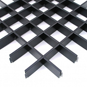 Купить Потолок грильято Cesal Классический Стандарт черный 200х200х40 мм по низкой цене