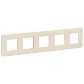 Купить Рамка Schneider Electric Unica Studio NU201044 бежевая пятиместная по низкой цене