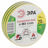 Купить Изолента Эра 43669/43652 ПВХ желто-зеленая 19 мм 20 м по низкой цене