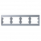 Купить Рамка Schneider Electric Глосса 4 поста горизонтальная алюминий по низкой цене