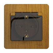 Купить Розетка Schneider Electric Glossa GSL000546 одноместная с заземлением и защитными шторками с крышкой дуб по низкой цене