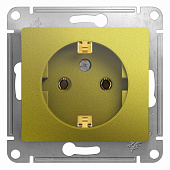 Купить Розетка Schneider Electric Glossa GSL001043 одноместная с заземлением фисташковый по низкой цене