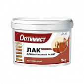 Купить Лак Оптимист L208 акриловый, бесцветный, для внутренних работ 3 кг по низкой цене