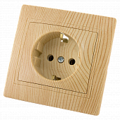 Купить Розетка TDM Electric ТАЙМЫР SQ1814-0212 ЭКО в рамку с/у, 1 гнездо, с/з, 16 А, 230 В, IP20, сосна по низкой цене