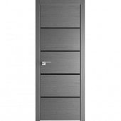Купить Дверное полотно Profil Doors 20ZN экошпон Грувд серый стекло черный лак с врезкой под магнитный замок и скрытые петли 2000х900 мм  по низкой цене
