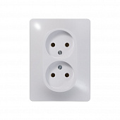 Купить Розетка двойная Schneider Electric Глосса без заземления белая по низкой цене