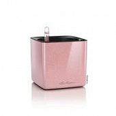 Купить Кашпо Lechuza Cube Glossy Complete cashmere cream high gloss glitter 14x14x14 см по низкой цене