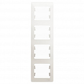 Купить Рамка Schneider Electric Глосса 4 поста вертикальная белая по низкой цене