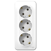 Купить Розетка Schneider Electric Blanca BLNRA010311 трехместная с заземлением и изолирующей пластиной белая по низкой цене