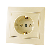 Купить Розетка TDM Electric ТАЙМЫР SQ1814-0116 в рамку с/у, 1 гнездо, с/з и шторками, 16 А, 230 В, IP20, керамика, слоновая кость по низкой цене