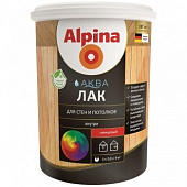 Купить Лак Alpina Аква акриловый, для стен и потолков, глянцевый, колеруемый 0,9 л по низкой цене