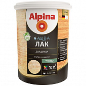 Купить Лак Alpina Аква акриловый, для дерева, шелковисто-матовый колеруемый 0,9 л по низкой цене