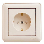 Купить Розетка Schneider Electric W59 RS16-152-28 одноместная с заземлением и защитными шторками Слоновая кость по низкой цене