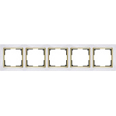 Купить Рамка Werkel Snabb WL03-Frame-05-white-GD белая/золото пятиместная по низкой цене