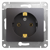 Купить Розетка Schneider Electric Glossa GSL001343 одноместная с заземлением графит по низкой цене