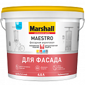 Купить Краска Marshall Maestro база BС фасадная глубокоматовая 4,5 л по низкой цене