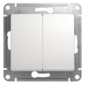 Купить Переключатель Schneider Electric Glossa GSL000165 двухклавишный белый по низкой цене