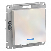 Купить Выключатель Schneider Electric AtlasDesign ATN000413 одноклавишный с индикатором жемчуг по низкой цене