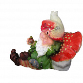 Купить Фигура садовая Гном лежит на грибе 69х42х61 см по низкой цене