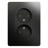 Купить Розетка Schneider Electric Glossa GSL000720 двухместная без заземления антрацит по низкой цене