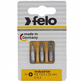 Купить Набор Felo Industrial бит крестовых PZ 1/2/3 25 мм 3 шт по низкой цене