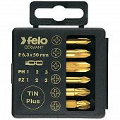 Купить Набор Felo TiN Profi бит PZ/PH 50 мм 6 предметов в кейсе по низкой цене