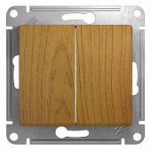 Купить Выключатель Schneider Electric Glossa GSL000551 двухклавишный дуб по низкой цене