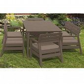Купить Комплект мебели Allibert Delano set with Lima table 160 коричневый-серо-бежевый по низкой цене