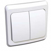 Купить Выключатель Schneider Electric Этюд BC10-002B двухклавишный белый по низкой цене