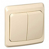 Купить Выключатель Schneider Electric Этюд BC10-002K двухклавишный кремовый по низкой цене