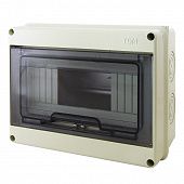 Купить Щит ЩРН-П-8 распределительный навесной 8 модулей с DIN-рейкой IP65 по низкой цене