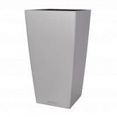 Купить Кашпо Lechuza Cubico Complete silver metallic 40x40x75 см по низкой цене