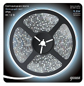 Купить Лента Gauss LED 311000310 2835/120-SMD светодиодная IP66 9,6W 12V DC холодный белый 5 м по низкой цене